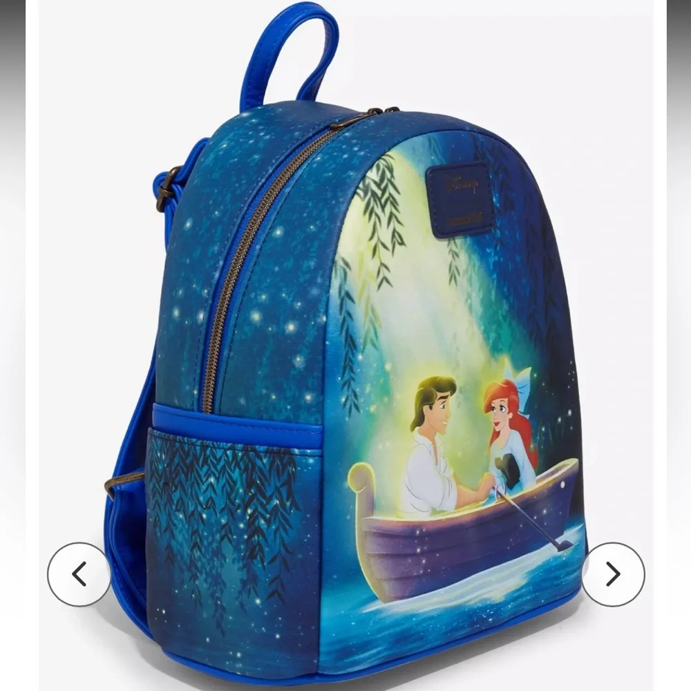 Loungefly Disney NWT The Little Mermaid Couple Boat Ride Mini Backpack - Picture 2 of 5